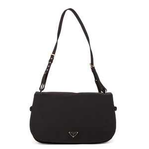 Prada Flap Crossbody in Black Nylon Canvas